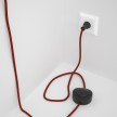 Cableado para lámpara de piso, cable RL09 Rayón Brillante Rojo 3 m. Elige tu el color de la clavija y del interruptor!