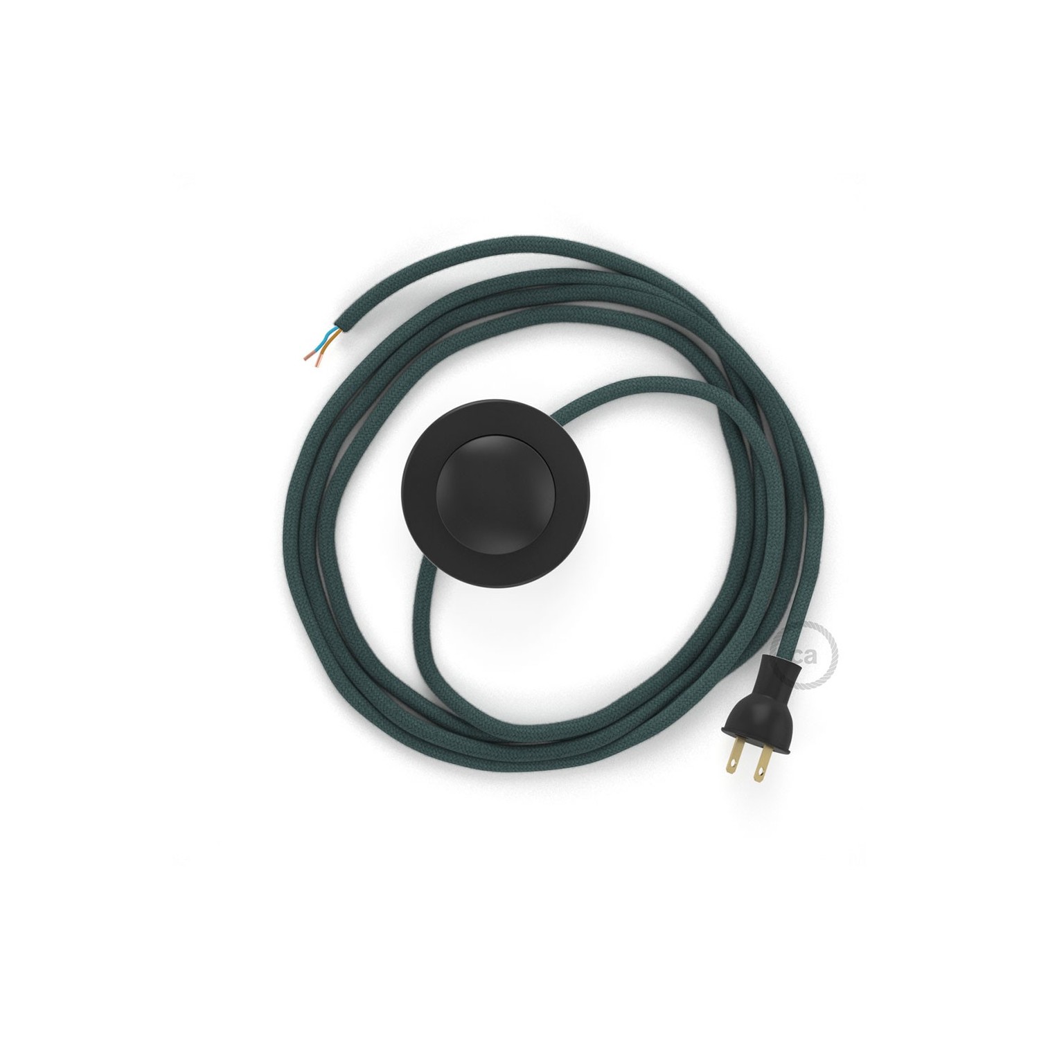 Cableado para lámpara de piso, cable RC30 Algodón Gris Piedra 3 m. Elige tu el color de la clavija y del interruptor!
