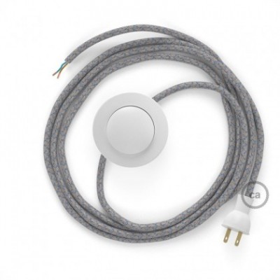 Cableado para lámpara de piso, cable RD65 Rombo Azul Steward 3 m. Elige tu el color de la clavija y del interruptor!