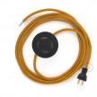 Cableado para lámpara de piso, cable RM25 Rayón Mostaza 3 m. Elige tu el color de la clavija y del interruptor!