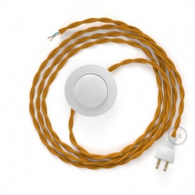 Cableado para lámpara de piso, cable TM25 Rayón Mostaza 3 m. Elige tu el color de la clavija y del interruptor!