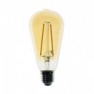 Bombillo dorado atenuable Edison ST64 LED de 4W filamento recto 2200ºK - Dimerizable LCO008