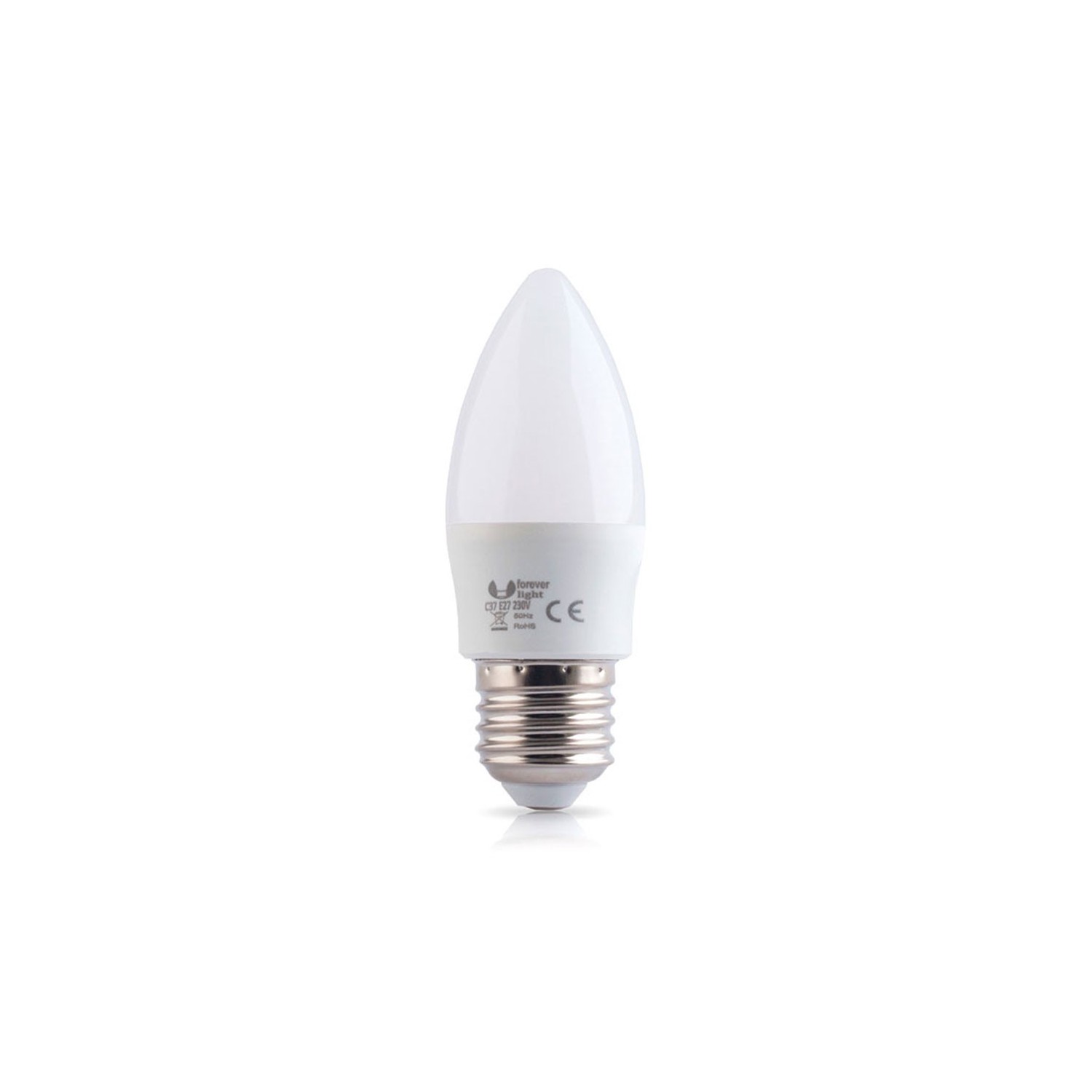 Bombilla blanca LED vela C37 5W para socket E27 Luz cálida 3000ºK