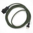 Crea tu Snake para pantalla con cable de Algodón Gris Verde RC63, socket y enchufe, y trae la luz donde tu quieras.