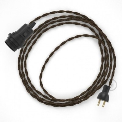 Crea tu Snake para pantalla con cable de Lino Natural Café TN04, socket y enchufe, y trae la luz donde tu quieras.