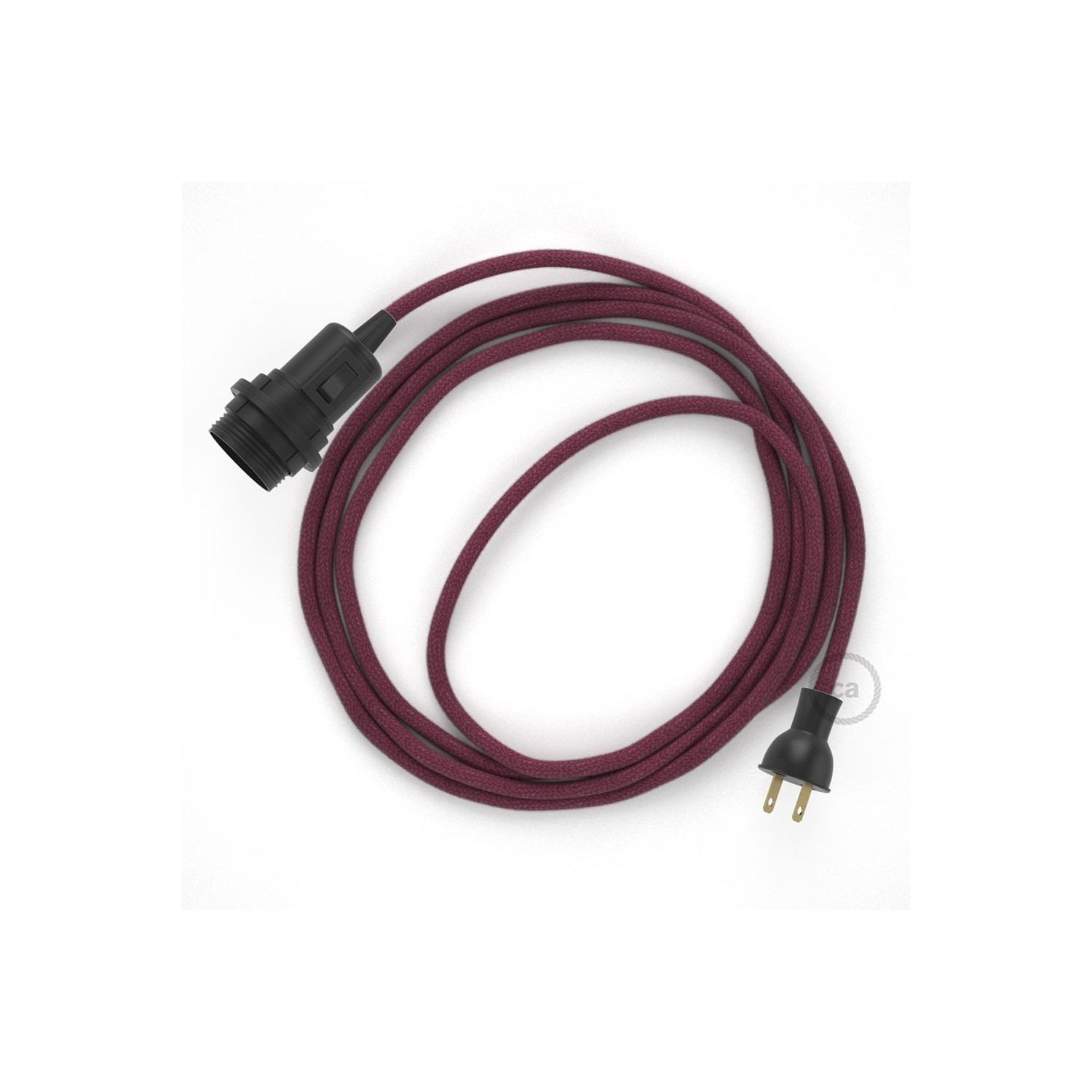Crea tu Snake para pantalla con cable de Algodón Rojo Violeta RC32, socket y enchufe, y trae la luz donde tu quieras.