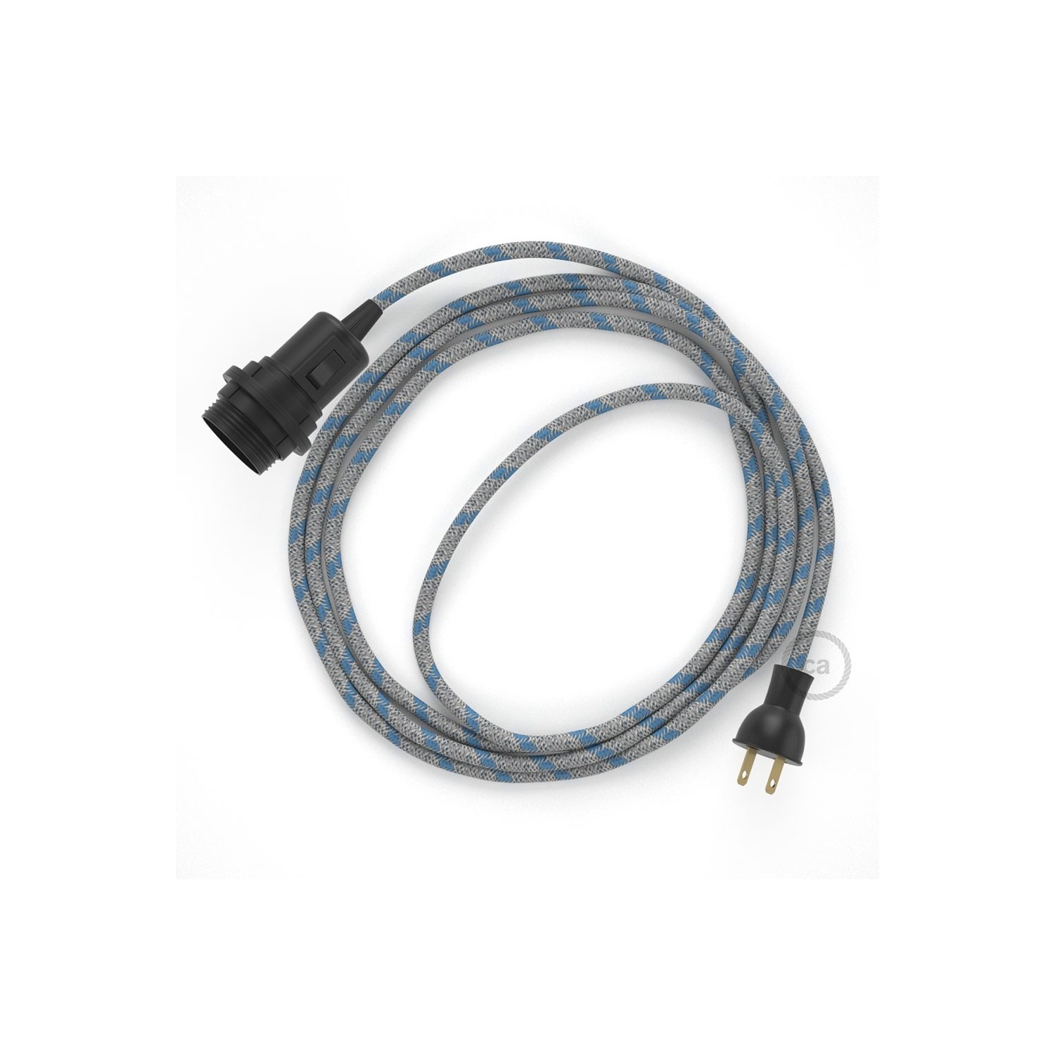 Crea tu Snake para pantalla con cable de Rayas Azul Steward RD55, socket y enchufe, y trae la luz donde tu quieras.