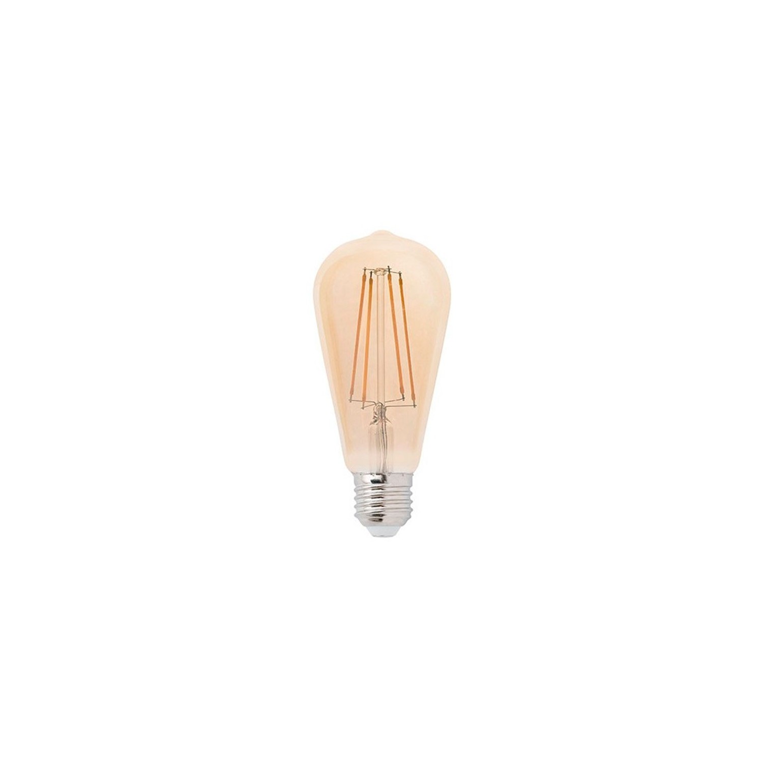 Bombilla Ámbar LED Edison ST64 filamento recto 4W luz cálida 2200K - LCO042J