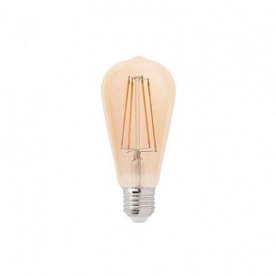 Bombilla Ámbar LED Edison ST64 filamento recto 4W luz cálida 2200K - LCO042J