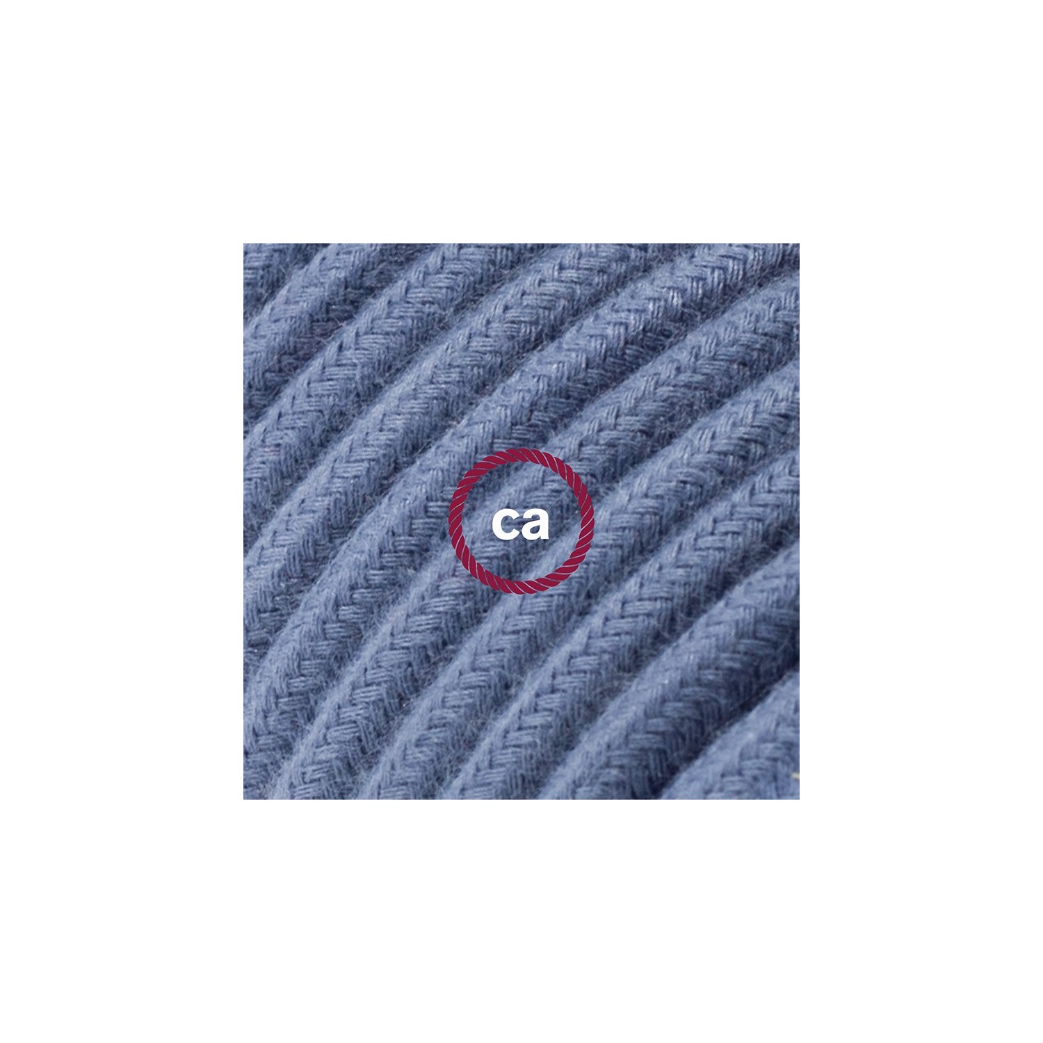 Posaluce en metal cromado con pantalla cilíndrica Cinette Azul Petroleo, cable textil, interruptor y clavija bipolar