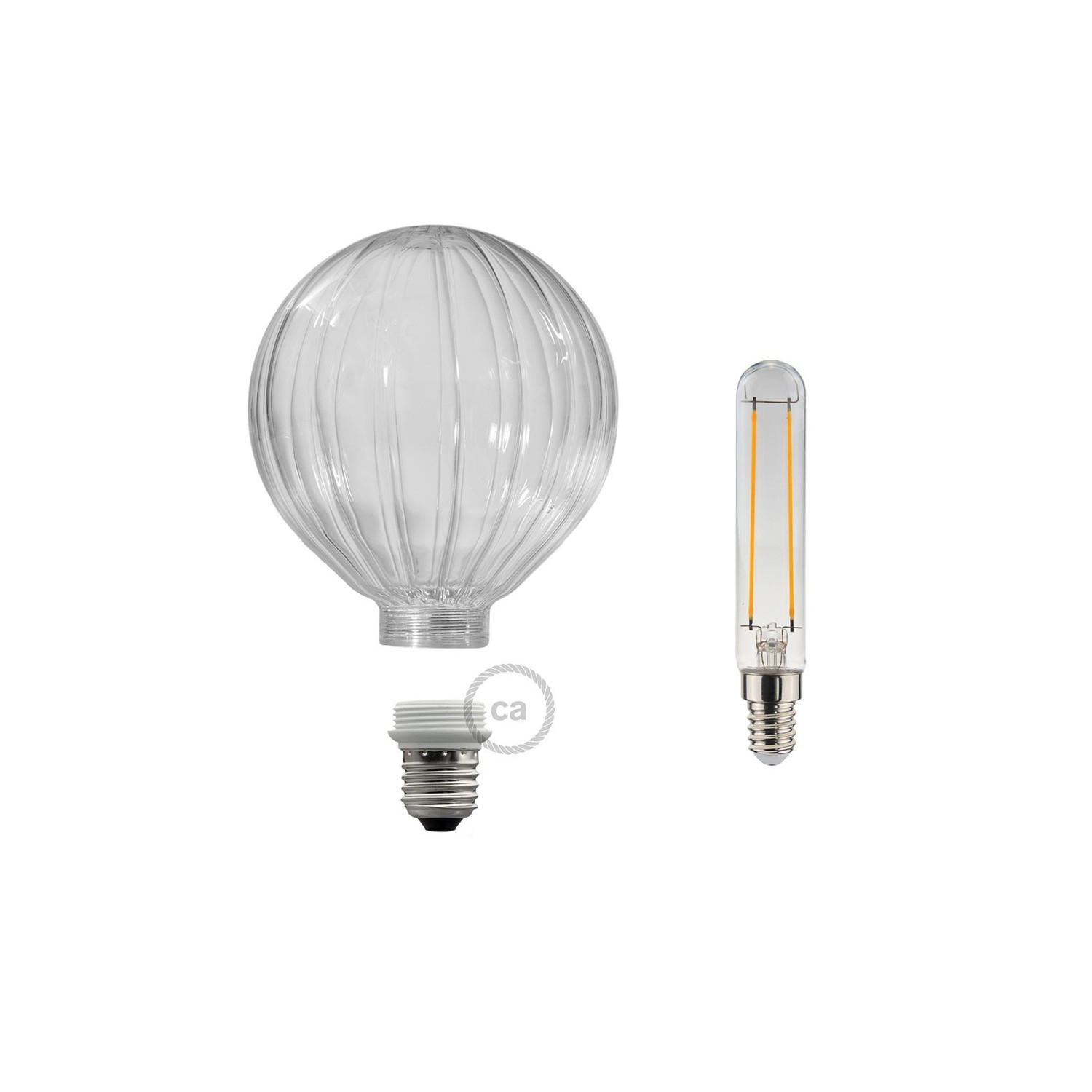 Bombillo Decorativa Modular LED G125 en vidrio trasparente silueta globo de 5W en luz cálida - KG125140SLFC01