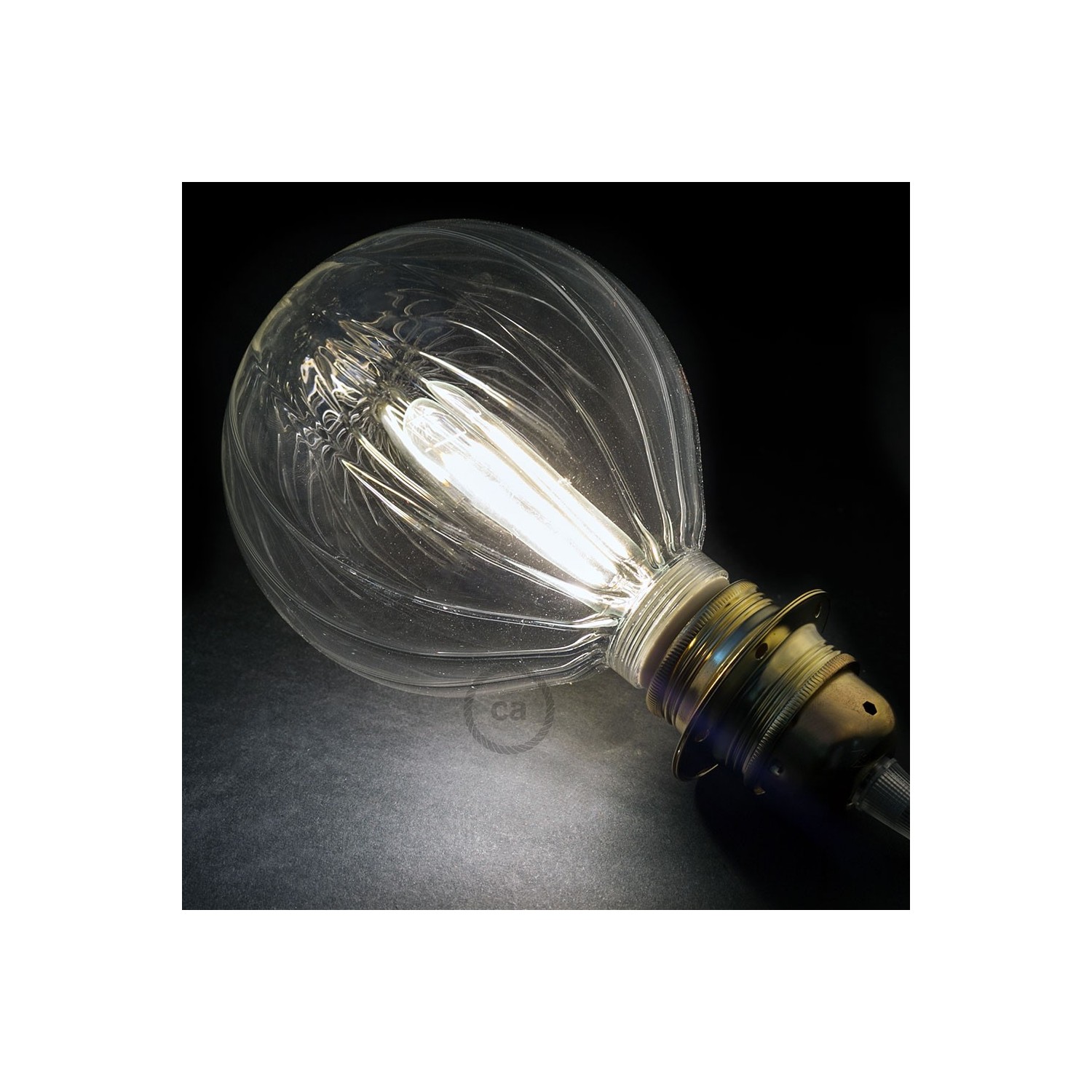 Bombillo Decorativa Modular LED G125 en vidrio trasparente silueta globo de 5W en luz cálida - KG125140SLFC01