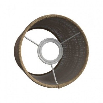 Pantalla de Rafia Natural Cilindro casquillo E27, diámetro 15cm H18cm - 100% Fabricado en Italia