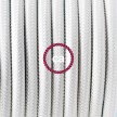 Pendel único, lámpara colgante cable textil Blanco en tejido Rayón RM01