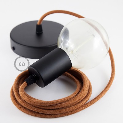 Pendel único, lámpara colgante cable textil Ciervo en Algodón RC23
