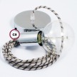 Pendel único, lámpara colgante cable textil Rayas Corteza RD53