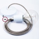 Pendel único, lámpara colgante cable textil Rombo Antracita RD64