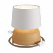 Lámpara de mesa de cerámica Coppa con pantalla o caperuza Athena, completa con cable textil, interruptor y enchufe