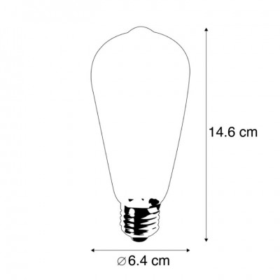 Bombilla dorada LED Edison ST64 filamento en espiral 4W 2700K - LCO055