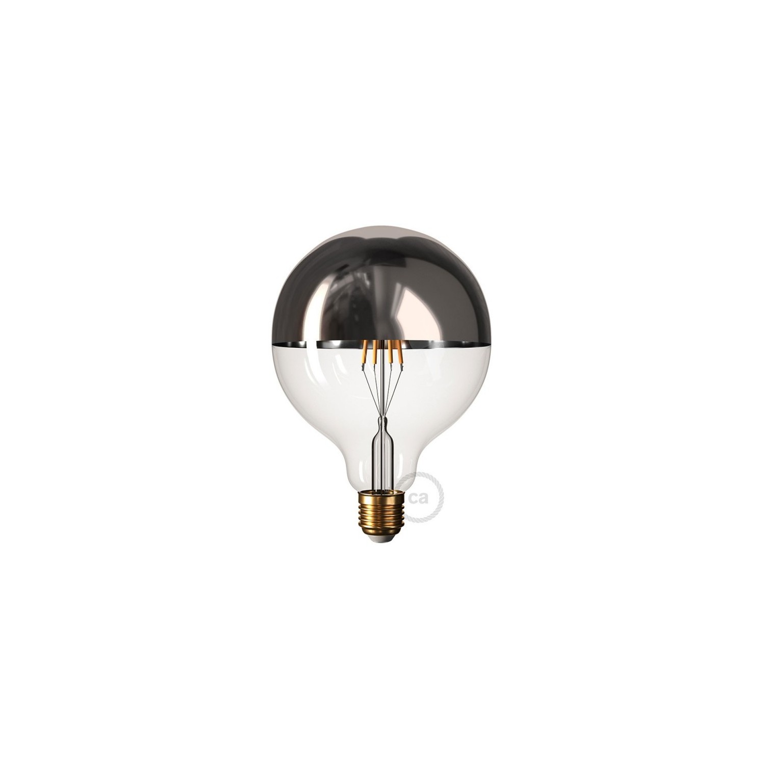 Bombillo LED globo G125 (ø12.5cm) media esfera plateada 8W 2700K Dimerizable - LCO025