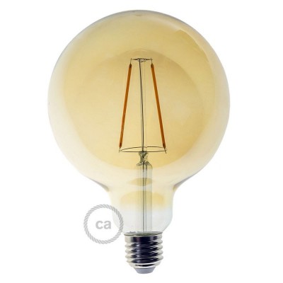 Bombillo dorado LED Globo G125 de 4W decorativa vintage y luz cálida 2700K dimerizable- LCO089L