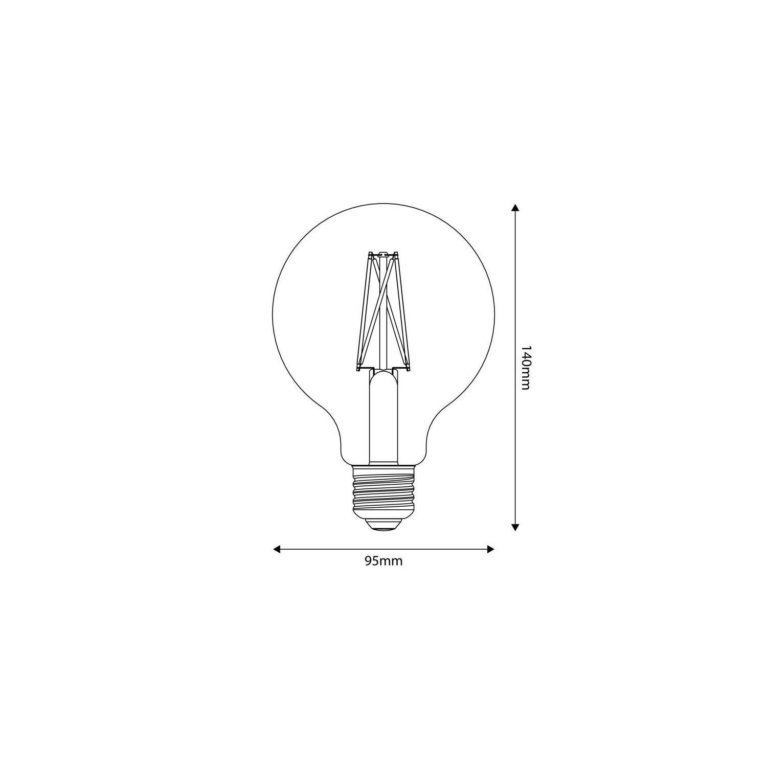 Bombillo opal LED globo de 9.5cm de diámetro de 4watt y luz cálida de 3000K - LCO103J