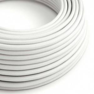 Cable Eléctrico Redondo Recubierto en tejido Efecto Seda Color Sólido, Blanco RM01