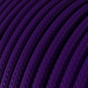 Cable Eléctrico Redondo Recubierto en tejido Efecto Seda Color Sólido, Púrpura RM14