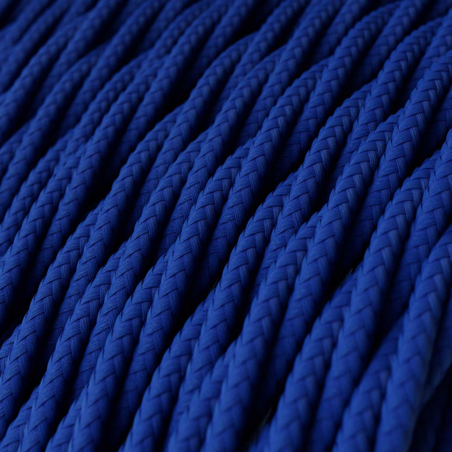 Cable Eléctrico Trenzado Recubierto en tejido Efecto Seda Color Sólido, Azul TM12
