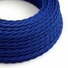Cable Eléctrico Trenzado Recubierto en tejido Efecto Seda Color Sólido, Azul TM12