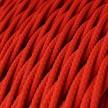 Cable Eléctrico Trenzado Recubierto en tejido Efecto Seda Color Sólido, Rojo TM09