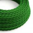Cable Eléctrico Trenzado Recubierto en tejido Efecto Seda Color Sólido, Verde TM06