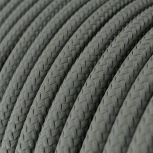 Cable Eléctrico Redondo Recubierto en tejido Efecto Seda Color Sólido, Gris RM03