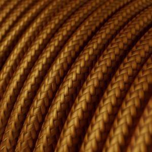 Cable Eléctrico Redondo Recubierto en tejido Efecto Seda Color Sólido, Whisky RM22