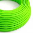 Cable Eléctrico Redondo Recubierto en tejido Efecto Seda Color Sólido, Verde Fluo RF06