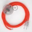 Cableado para lámpara de pie, cable RF15 Efecto Seda Naranja Flùo 3 m. Elige tu el color de la clavija y del interruptor!