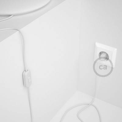 Cableado para lámpara, cable RM01 Efecto Seda Blanco 1,8m. Elige tu el color de la clavija y del interruptor!