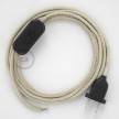 Cableado para lámpara, cable RN01 Lino Natural Neutro 1,8m. Elige tu el color de la clavija y del interruptor!
