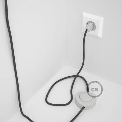 Cableado para lámpara de pie, cable RM03 Efecto Seda Gris 3 m. Elige tu el color de la clavija y del interruptor!