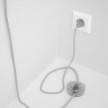 Cableado para lámpara de pie, cable RL01 Efecto Seda Glitter Blanco 3 m. Elige tu el color de la clavija y del interruptor!