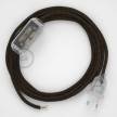 Cableado para lámpara, cable RN04 Lino Natural Marrón 1,8m. Elige tu el color de la clavija y del interruptor!