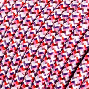 Cable eléctrico Redondo recubierto en tejido efecto seda RX00 Pixel Fuchsia