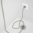 Cableado para lámpara de pie, cable RC43 Algodón Gris Pardo 3 m. Elige tu el color de la clavija y del interruptor!