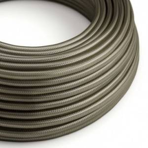 Cable Eléctrico Redondo Recubierto en tejido Efecto Seda Color Sólido, Gris Oscuro RM26