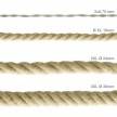 Cordón 3XL, cable eléctrico 3x0,75, recubierto en yute en bruto. Diámetro: 30mm.