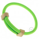 Creative-Bracelet en tejido Efecto Seda Verde Fluo RF06. Cierre corredero en madera. Made in Italy.
