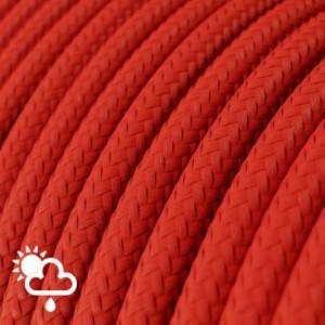 Cable eléctrico para exterior redondo revestido en tejido Rayón Rojo SM09