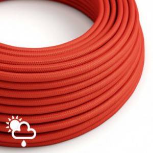 Cable eléctrico para exterior redondo revestido en tejido Rayón Rojo SM09