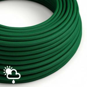 Cable eléctrico para exterior redondo revestido en tejido Rayón Verde Oscuro SM21