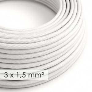 Cable electrico de sección grande 3x1,50 redondo - Tejido Efecto Seda Blanco RM01